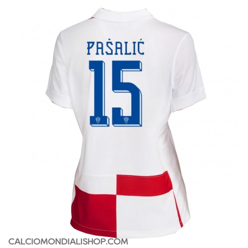 Maglie da calcio Croazia Mario Pasalic #15 Prima Maglia Femminile Europei 2024 Manica Corta